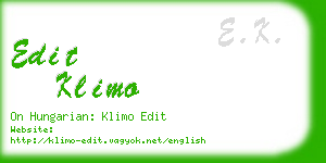 edit klimo business card